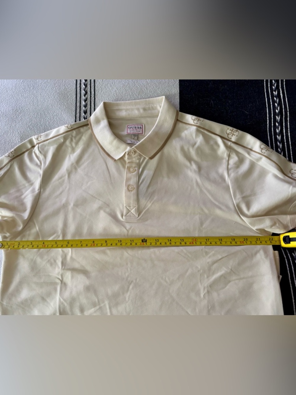 GUESS Men's Beige Polo Shirt size L - Picture 6 of 6